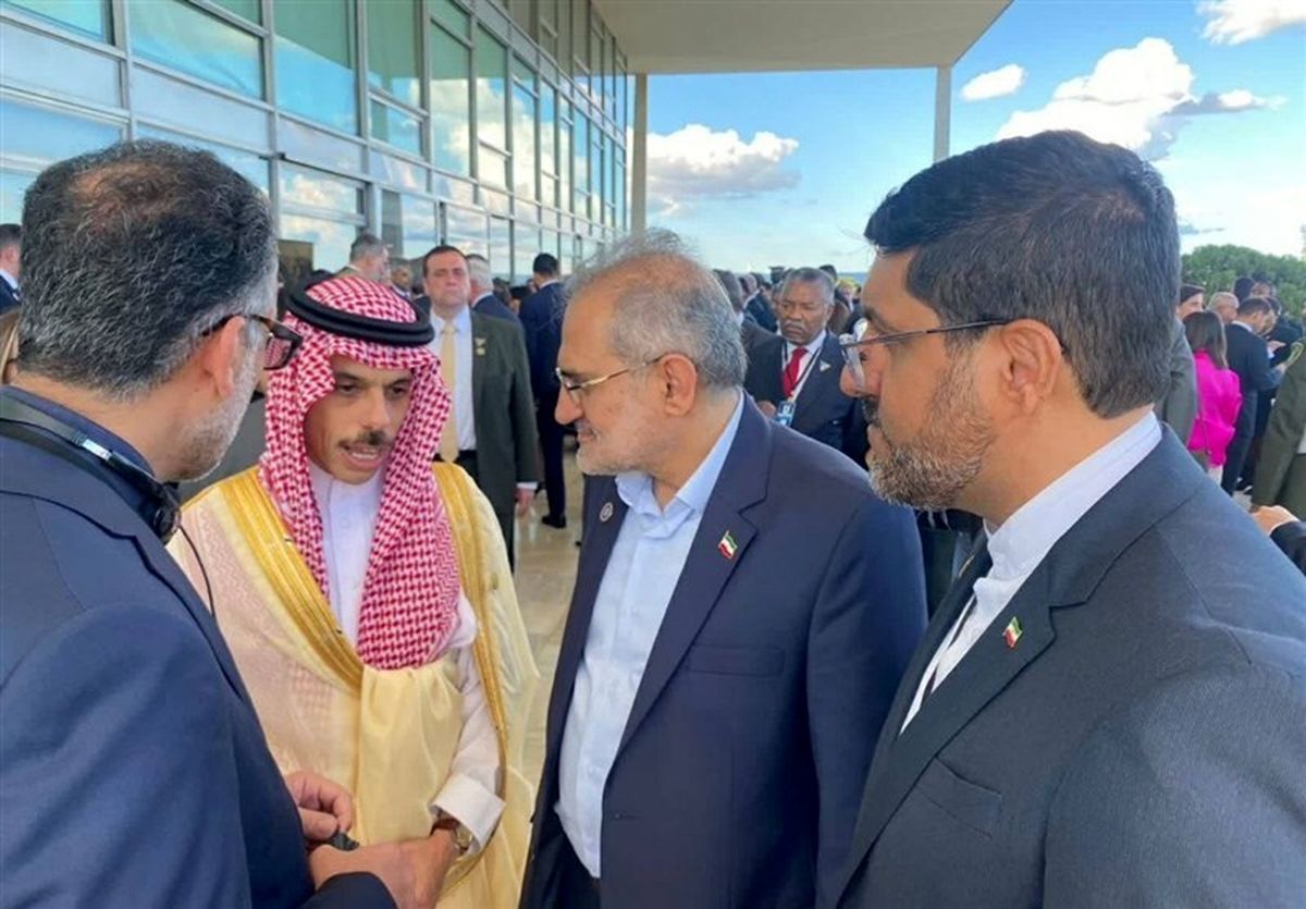 دیدار معاون رئیسی با وزیر خارجه عربستان در حاشیه تحلیف رئیس جمهور برزیل
